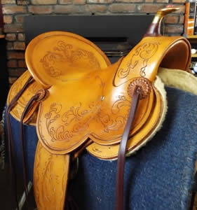 3B Visalia-style old-timer saddle with 5/8 rigging